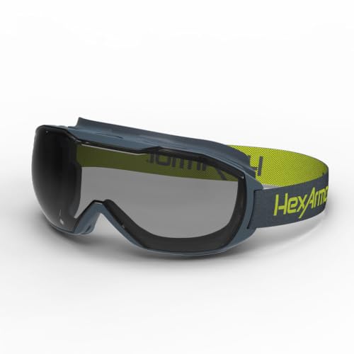 HexArmor MX500 Anti-Fog Safety Goggles, Over-the-Glasses Design, Wide Field of Vision, Liquid Splash Rated Eye Protection - color: Grey 23% Lens, Trushield Coating, size: Cloth Strap