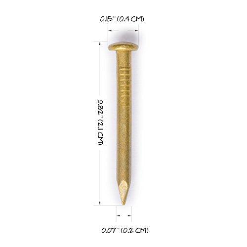 Hardware Philosophy "Pure" Brass Nails, 0.8 Inch, Bag of 100 - Architectural, Interior Design, Doors, Furniture Cabinet Customization Hardware - size: Medium