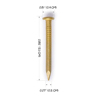 Hardware Philosophy "Pure" Brass Nails, 0.8 Inch, Bag of 100 - Architectural, Interior Design, Doors, Furniture Cabinet Customization Hardware - size: Medium