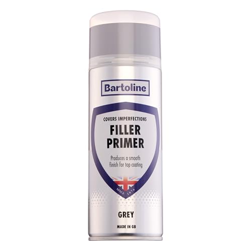 Bartoline Filler Primer Spray Paint, Gray, 13.5 oz - Sandable Finish Multi-Surface Filler & Primer for Metal, Wood & Plastic - Fast-Drying - 400 ml - size: 13.5 Ounce (Pack of 1)