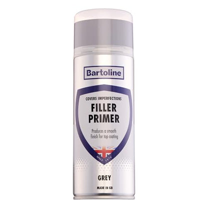 Bartoline Filler Primer Spray Paint, Gray, 13.5 oz - Sandable Finish Multi-Surface Filler & Primer for Metal, Wood & Plastic - Fast-Drying - 400 ml - size: 13.5 Ounce (Pack of 1)