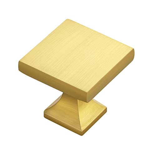 Ravinte Cabinet Knobs Brushed Brass Square Knobs, Drawer Knobs, 10 Pack - color: Brushed Brass