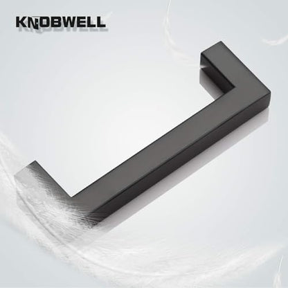 KNOBWELL 20 Pack| 4 inch Square Bar Drawer Handles Black, Kitchen Cupboard Handles Black Drawer Pulls Furniture Hardware Dresser Pull Handles - color: Matte Black, size: Hole Center:4 inch(102mm)