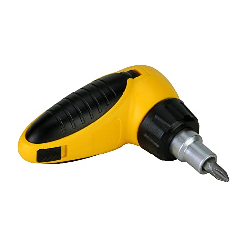 7-Piece Stubby Ratcheting Screwdriver, Slotted & Phillips, Yellow & Black