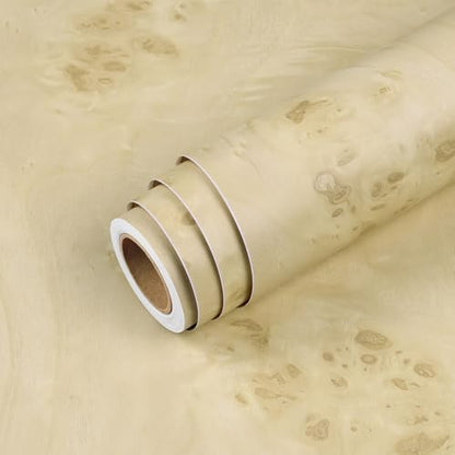 Livelynine Light Burl Wood Grain Contact Paper Peel and Stick Light Wood Contact Paper for Countertops Cabinet Wallpaper Self Adhesive Kitchen Countertop Vinyl Wrap Heat Resistant Waterproof 15.8x78.8 - size: 15.8" x 78.8"
