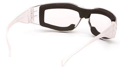 Pyramex Intruder Safety Eyewear Clear Frame Full Foam Padding Clear Anti-Fog Lens - color: Clear Anti-fog Lens/ Clear Frame, style: Full Foam Padding