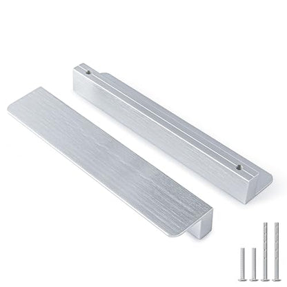 Peaha 10 Pack 6-5/16" Brushed Nickel Cabinet Handles Finger Edge Pulls - color: Brushed Nickel, size: 6-5/16" Hole Center