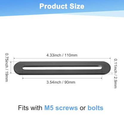 M METERXITY 6-Pack Flat Mending Plate Support 4.33x0.75in, Black - color: Black, size: 110 x 19mm