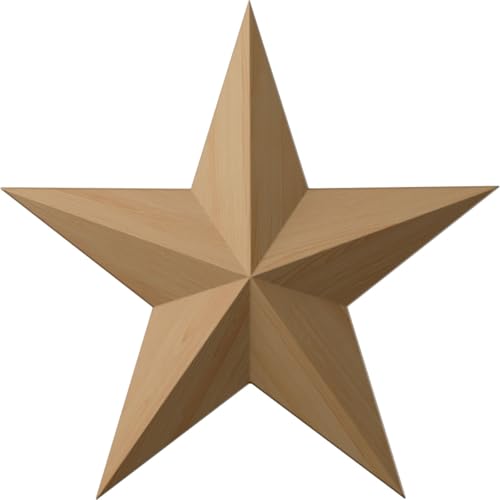 Ekena Millwork ROS06X06GLAL Galveston Star Rosette, 6 1/2"W x 6 1/2"H x 1"P, Alder - color: Alder, size: 6 1/2"W x 6 1/2"H x 1"P