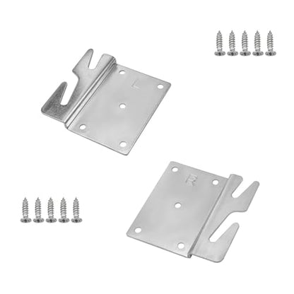 Mcredy Bed Rail Brackets, Heavy Duty Silver Bed Frame Hooks, 5-Hole, 8Pcs - size: Silver, 8 pieces