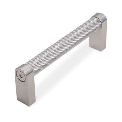 10 Pack 3-3/4 Inch(96mm) Brushed Satin Nickel Kitchen Cabinet Handles Knurled Cabinet Pulls Silver Drawer Pulls Cabinet Hardware - color: Brushed Satin Nickel, size: 3.75'' Hole Center(96mm)