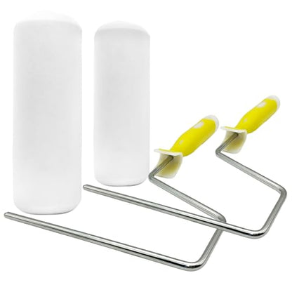 2 Pack Foam Paint Roller Covers, 9 Inch Paint Rollers with 2 Frame