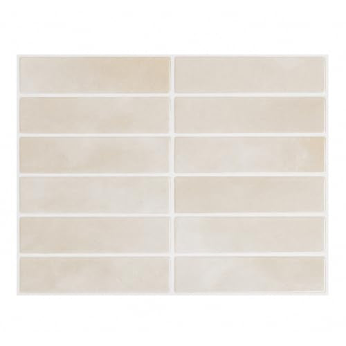 Peel and Stick Backsplash Tile for Kitchen, 10 Sheets, 11.42''x9'' - color: Beige Gray