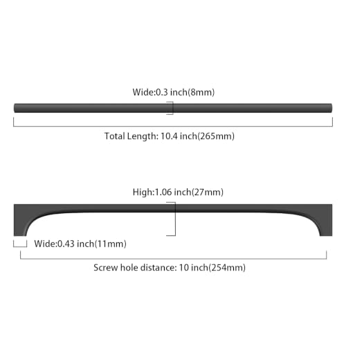 Asidrama 10 Pack 10 Inch(254mm) Matte Black Cabinet Pulls Kitchen Cabinet Handles Black Kitchen Cabinet Hardware for Cupboard Drawer 2321 - color: Matte Black, size: 10" Hole Center, style: 10 Pack
