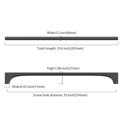 Asidrama 10 Pack 10 Inch(254mm) Matte Black Cabinet Pulls Kitchen Cabinet Handles Black Kitchen Cabinet Hardware for Cupboard Drawer 2321 - color: Matte Black, size: 10" Hole Center, style: 10 Pack