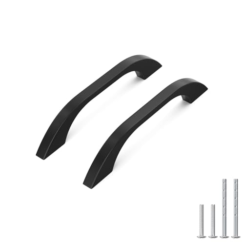 homdiy 10 Pack Matte Black Cabinet Handles, 3-3/4" Hole Center - size: 3-3/4 Inch Hole Centers