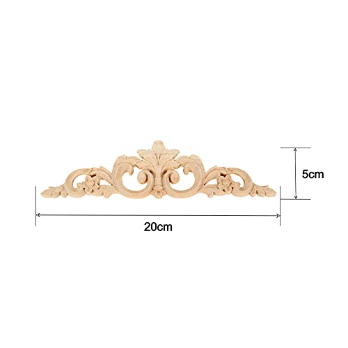 1Pc Wood Carved Appliques Long Wooden Carving Onlays Decals for Furniture - color: 1-Pack, size: 7.9 x 2 inches