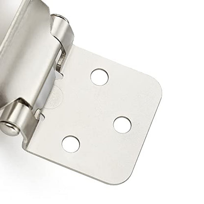Ravinte Brushed Nickel Cabinet Hinges, 1/2 Inch Overlay, 60 Pack (30 Pairs) - color: Satin Nickel