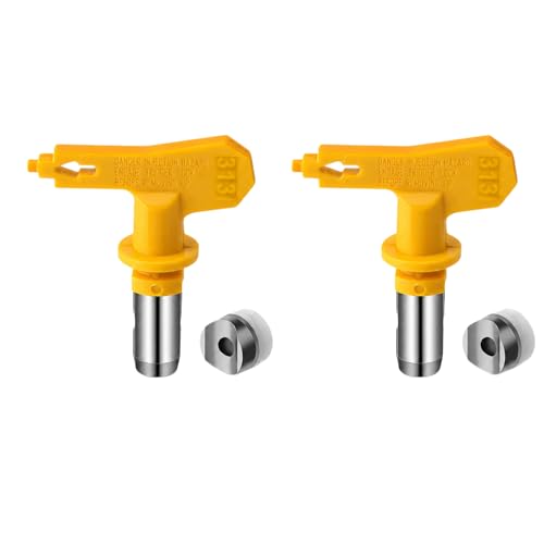 2 pcs(313 * 2) Reversible Airless Spray Tips Set for Airless Paint Sprayer,for Wall Fence Deck Cabinet and Guns House Painting - size: 313*2
