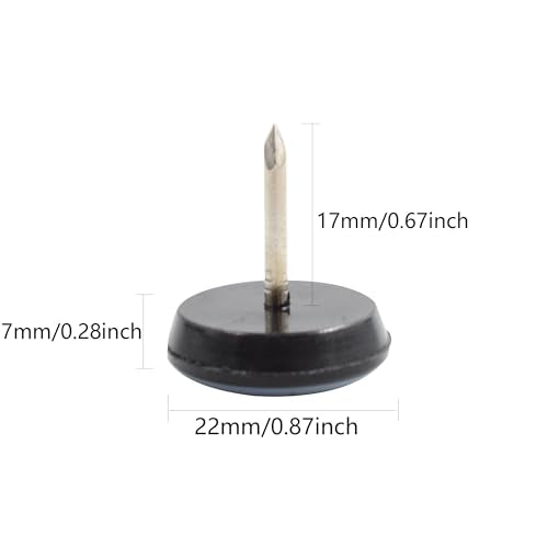 24pcs 7/8" Nail on Furniture Glides Sliders for Wooden Furniture, Furniture Sliders Pads Teflon Furniture Glides Chair Leg Pads Floor Protectors PTFE Moving Furniture Glides - size: 0.87"-24pcs