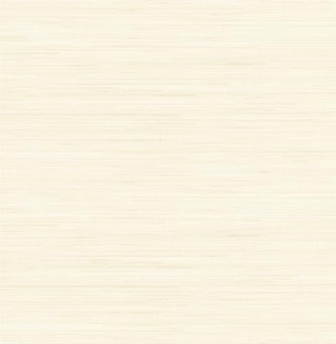 NuWallpaper x Society Social Cream Cashmere Classic Faux Grasscloth Peel and Stick Wallpaper, Textured Removable Wallpaper, 20.5 in x 18 ft - color: Cream