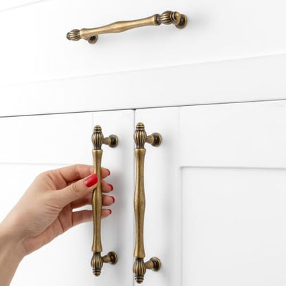 5 Inch Antique Brass Cabinet Pulls Drawer Handles 10 Pack 2510 - color: Antique Brass, size: 5 In Hole Distance