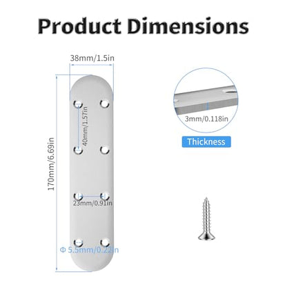 4pcs 170mm Flat Plate Straight Brackets - size: 4Pcs 165 Straight