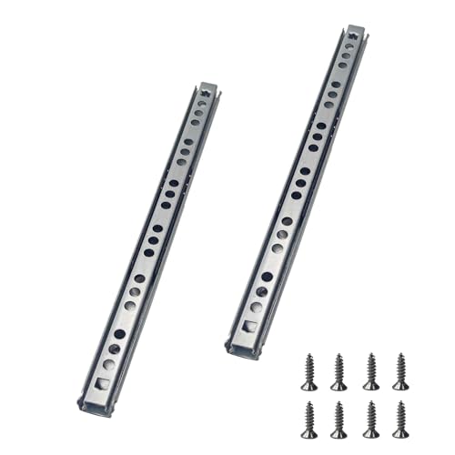 Metal Drawer Slides, 2Pcs Ball Bearing Drawer Slide Rails, Full Extension Side Mount Track, Smooth Quiet Glide for Cabinet, Kitchen, Dresser, File Cabinet, Heavy Duty Drawer Hardware 214mm - size: 214mm
