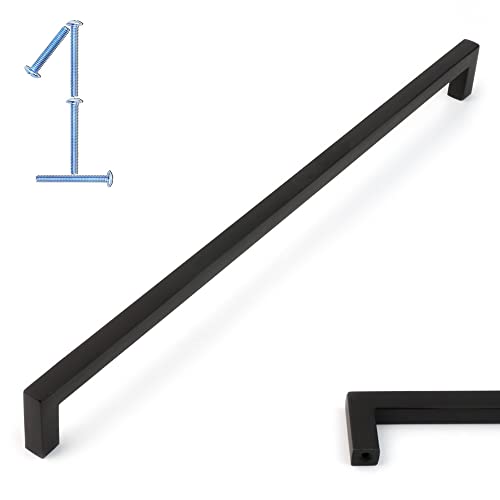 KOOFIZO 1 Pack 12-3/5 in Matte Black Cabinet Pull, Black Drawer Handle 1816 - color: Black, size: 12-3/5" CC - 1Pcs