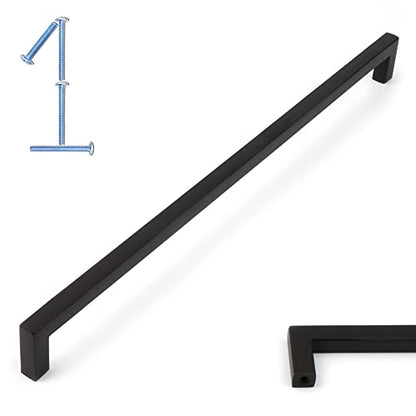 KOOFIZO 1 Pack 12-3/5 in Matte Black Cabinet Pull, Black Drawer Handle 1816 - color: Black, size: 12-3/5" CC - 1Pcs