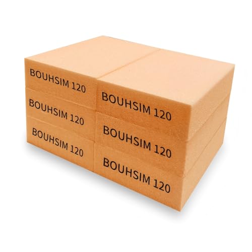 6 Pack 120 Grit Sanding Sponges, Washable and Reusable Handmade Sandpaper Block, Sanding Blocks for Wood, Metal and Drywall Sanding, Sandpaper Blocks Pads - size: 6 Pack 120 grit