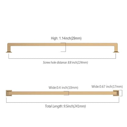 9BUILD 10 Pack 8.8 Inch Champagne Bronze Cabinet Handles,Kitchen Hardware - color: Champagne Bronze, size: 8.8"/224MM Hole Center