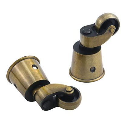 Semetall 4pcs Metal Swivel Round Cup Caster 2.52-Inch Height Bronze - style: A-T0032