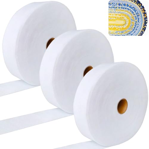 3 Rolls Jelly Roll Batting Strips 2 1/4 Inch Cotton Blend Fleece Batting On A Roll Total 150 Yards for Jelly Roll Rugs,Throw Rugs,Braided Rug - size: 2 1/4in×150yd