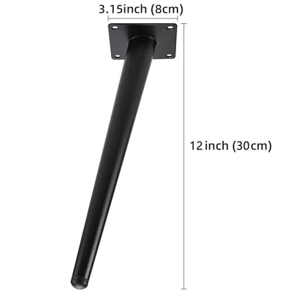 RealPlus 12 Inch Furniture Legs, Heavy Duty Metal Replacement Legs for Chairs Sofas Cabinets Cupboard Couch and DIY Projects, Mid-Century Style - size: 12 Inch