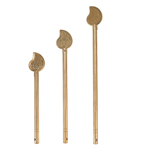 Fdit 3PCS Chinese Leaf Bolt Locking Pin, Cabinet Key Leaf Shaped Retro Cabinet Locking Pin Brass for Home Furniture