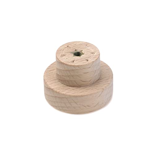 Wealrit 6 Pcs Unfinished Round Wood Cabinet Knobs with Screws
