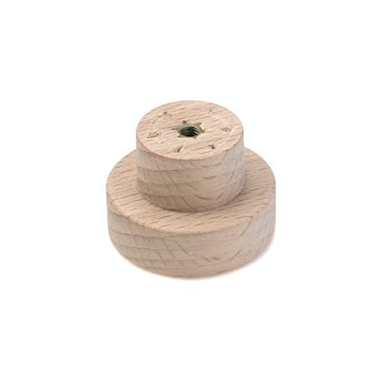 Wealrit 6 Pcs Unfinished Round Wood Cabinet Knobs with Screws