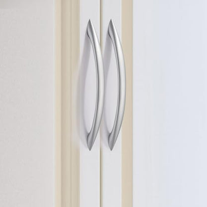 Cabinet Handles 5 Inch Brushed Nickel Curved Drawer Pulls, 30 Pack - color: Brushed Nickel