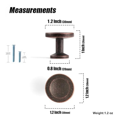 12 Pack Antique Oil Rubbed Bronze Cabinet Knobs, Drawer Knobs - color: Antique Oil Rubbed Bronze