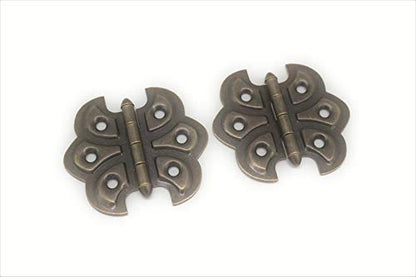 Antique Butterfly Brass Flush Mount Hinge 2 Hinges Comes with Matching Finish Screws