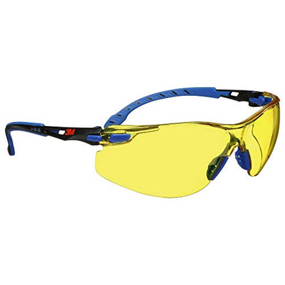 3M Safety Glasses, Solus 1000, Scotchgard Amber Lens, Blue/Black Frame - style: Amber Lens, Blue/Black Frame