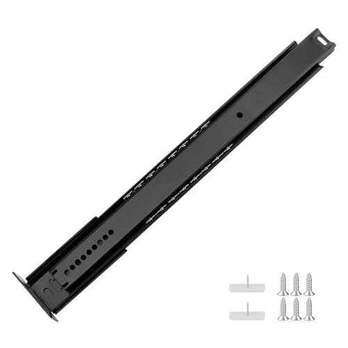 LONTAN 2 Pcs 16 Inch Black Center Mount Drawer Slides - size: 16 Inch