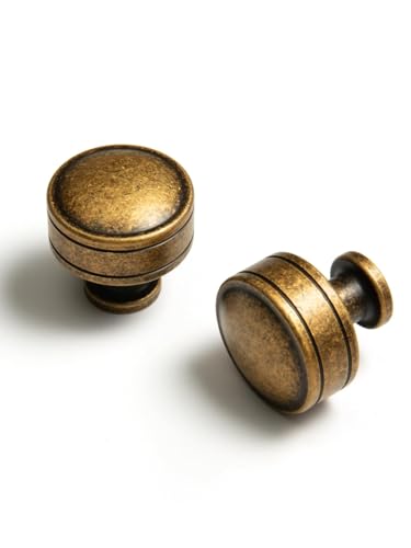 Antique Brass Cabinet Knobs Cabinet Hardware Kitchen Cupboard Bathroom Dresser Knobs Classic Vintage Drawer Handles (10, Antique Brass, Knob A) - size: Knob A