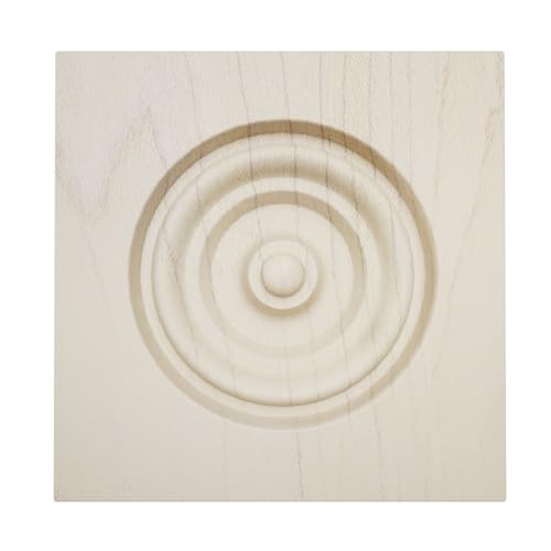 3 1/2"W x 3 1/2"H x 7/8"P Americraft Solid Hardwood Stain Grade Bullseye Rosette with Squared Edge, Maple - color: Maple, size: 3.5-in. W x 3.5-in. H