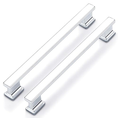 Probrico 10 Pack Polished Chrome Cabinet Pulls 6.3 Inch (160mm) Kitchen Handles Hardware for Cupboard Handles Drawer Pulls - color: Polished Chrome, size: 6.3 inch hole center