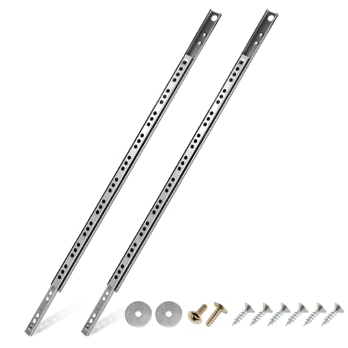16 Inch Ball Bearing Drawer Slides - 2 Fold Metal Drawer Tracks - 2pcs - size: 16 Inch
