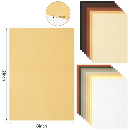 18 Pieces Faux Leather Sheets 8×12 inches Deep Brown - color: Multicolor-deep Brown