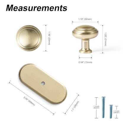 6Pack Champagne Bronze Cabinet Knobs with Backplate Drawer knobs - color: Champagne Bronze, style: Racetrack