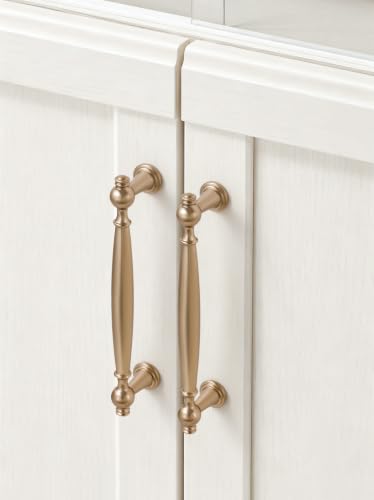 5 Pack Champagne Bronze Cabinet Pulls 5" Hole Center - color: Champagne Bronze, size: 5" hole center